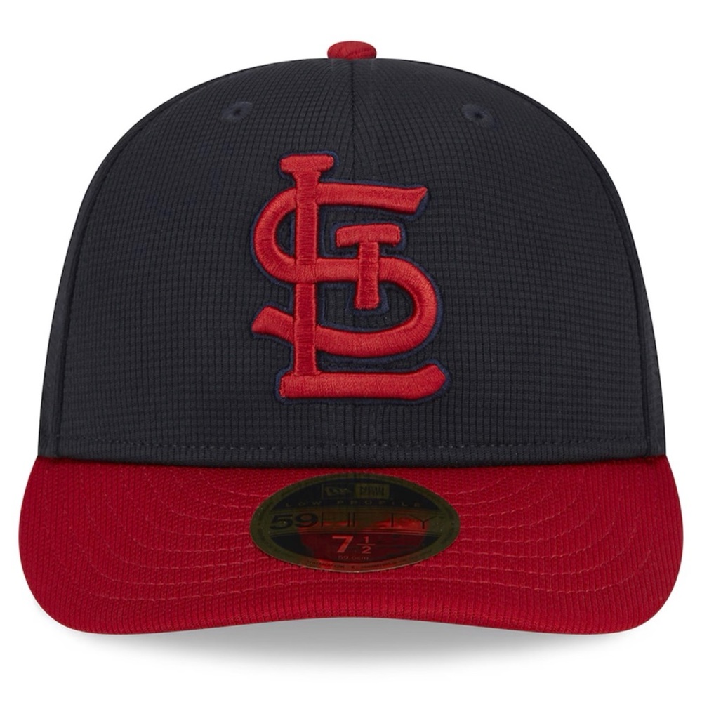 NWT Men's St. Louis Cardinals New Era Navy Low Profile 59FIFTY Fitted Hat-7 3/8